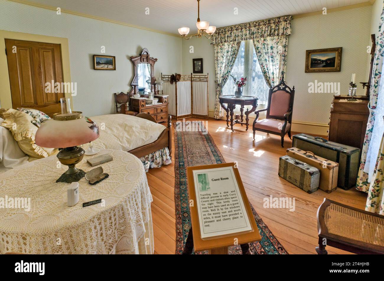 Guest Room at historic Hughes House, Cape Blanco State Park, near Port