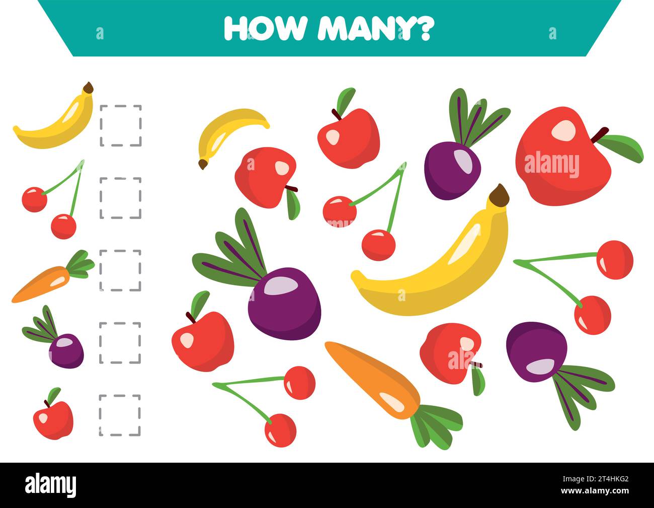 Vegetables Math Worksheet Calculation for children, how many vegetables, book thinking game Math ...