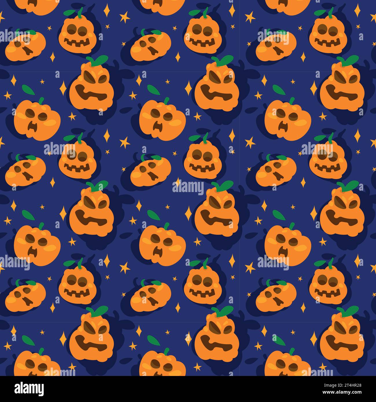 Halloween seamless pattern with funny elements. Vector creative seamless pattern for background, textile, wallpaper and wrapping paper design. Pumpkin Stock Vector