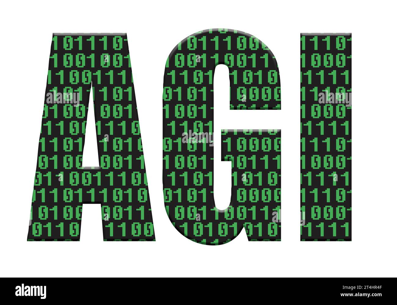 Digital composite agi with an overlay of binary code in the green