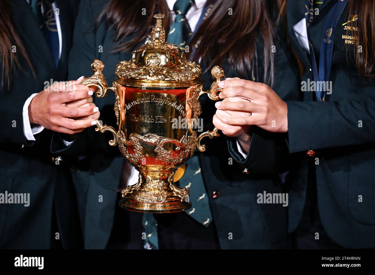 Paris, France. 29th Oct, 2023. Illustration picture shows the William Webb Ellis Cup International Rugby Football Board IRFB during the World Rugby Awards at Opera Garnier on October 29, 2023 in Paris, France. Credit: Victor Joly/Alamy Live News Stock Photo