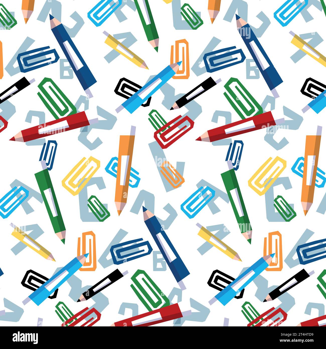 Colored Pencils Bright Vector Children Illustration Isolated On