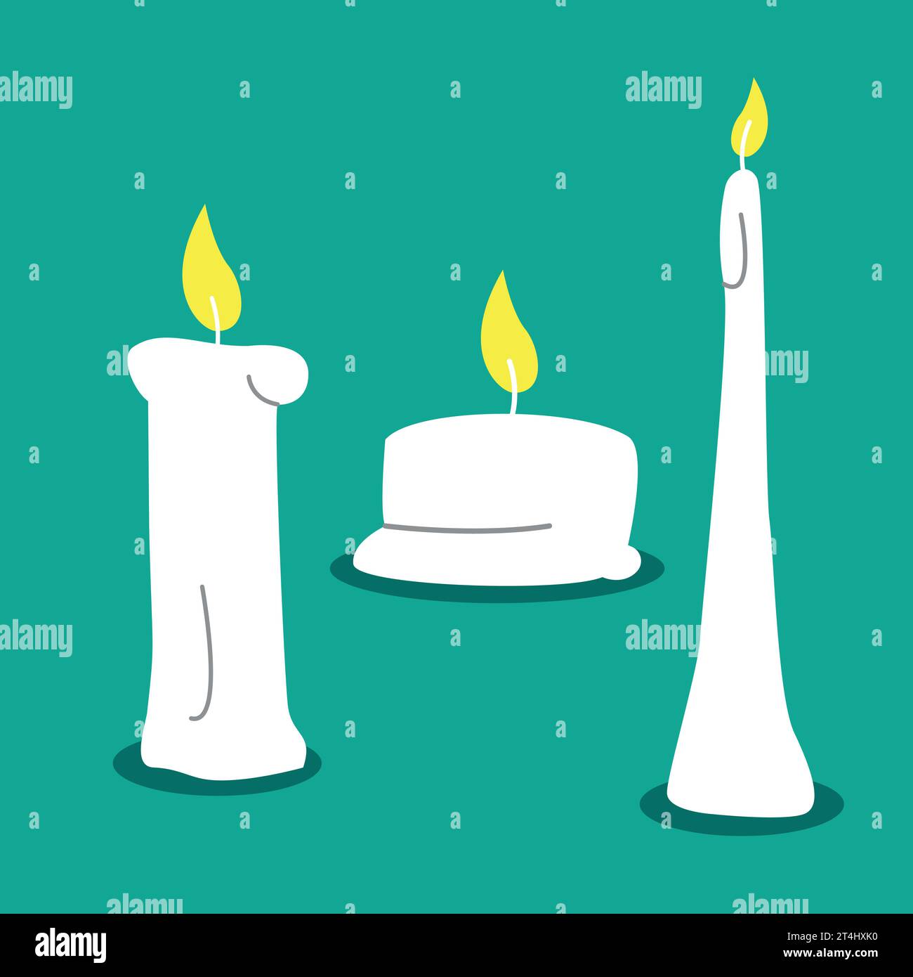 candle in a simple style of different shapes, vector graphics, line art ...