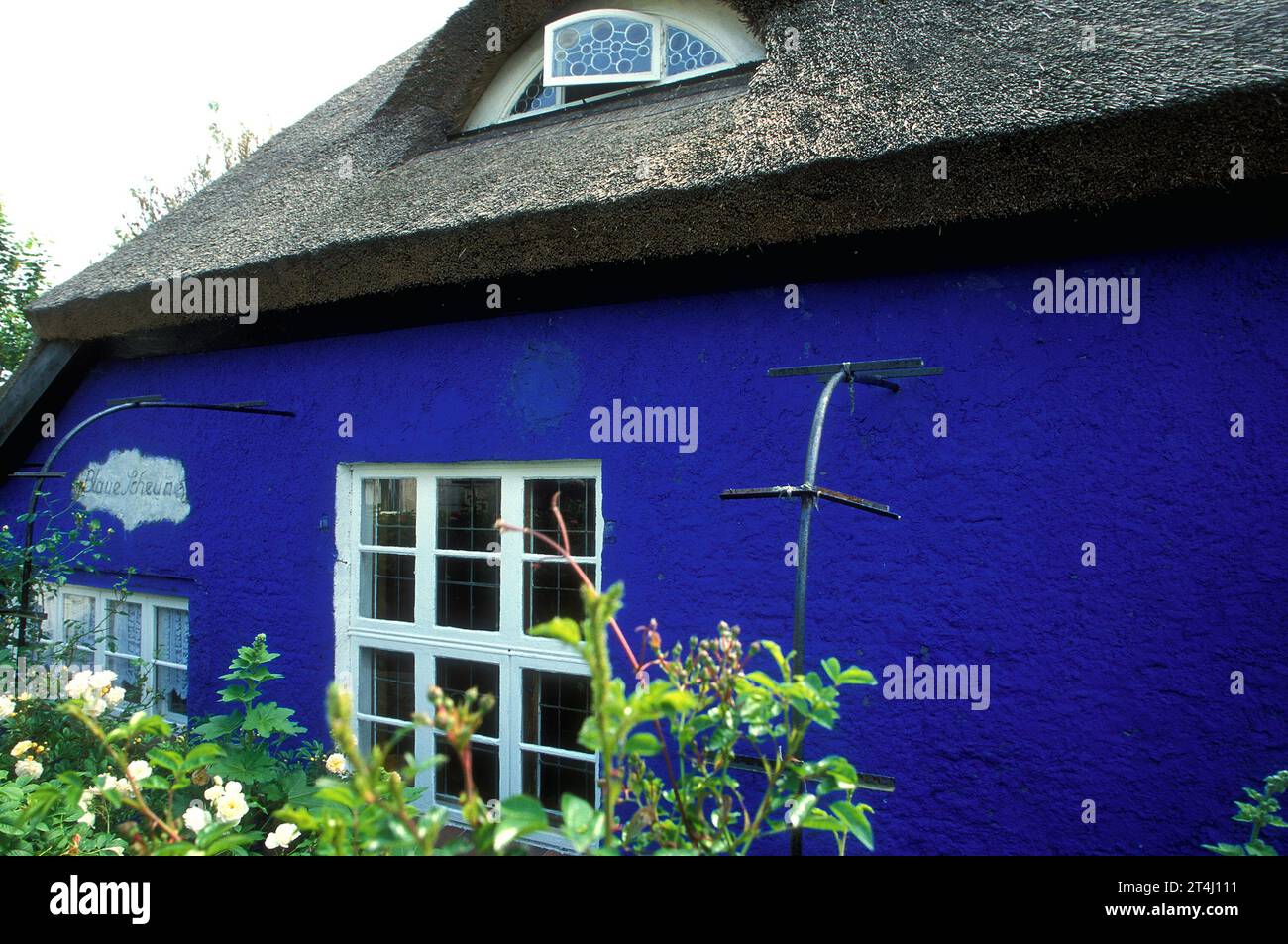 The famous Blue House or Blaue Scheune, Hiddensee, Germany Stock Photo