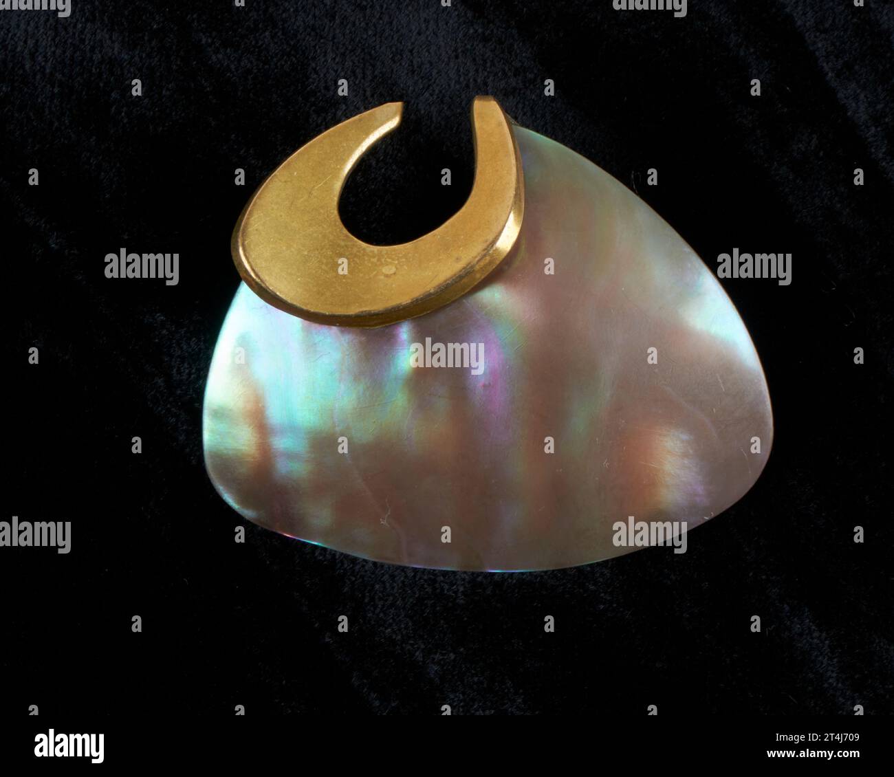 Vintage 1960’s German abalone abstract brooch. Stock Photo