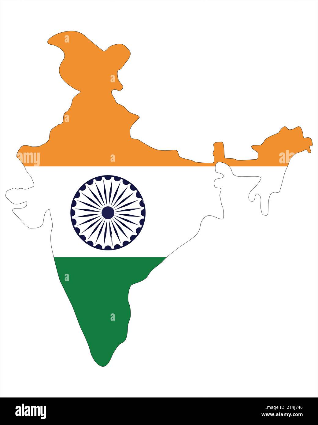 Indian flag colour map india Royalty Free Vector Image Stock Vector
