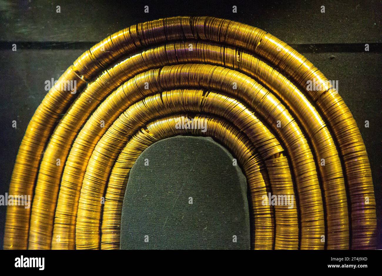 Egypt, Cairo, Egyptian Museum, jewellery found in the royal necropolis of Tanis, burial of the king Psusennes I : Shebiu collar. Stock Photo