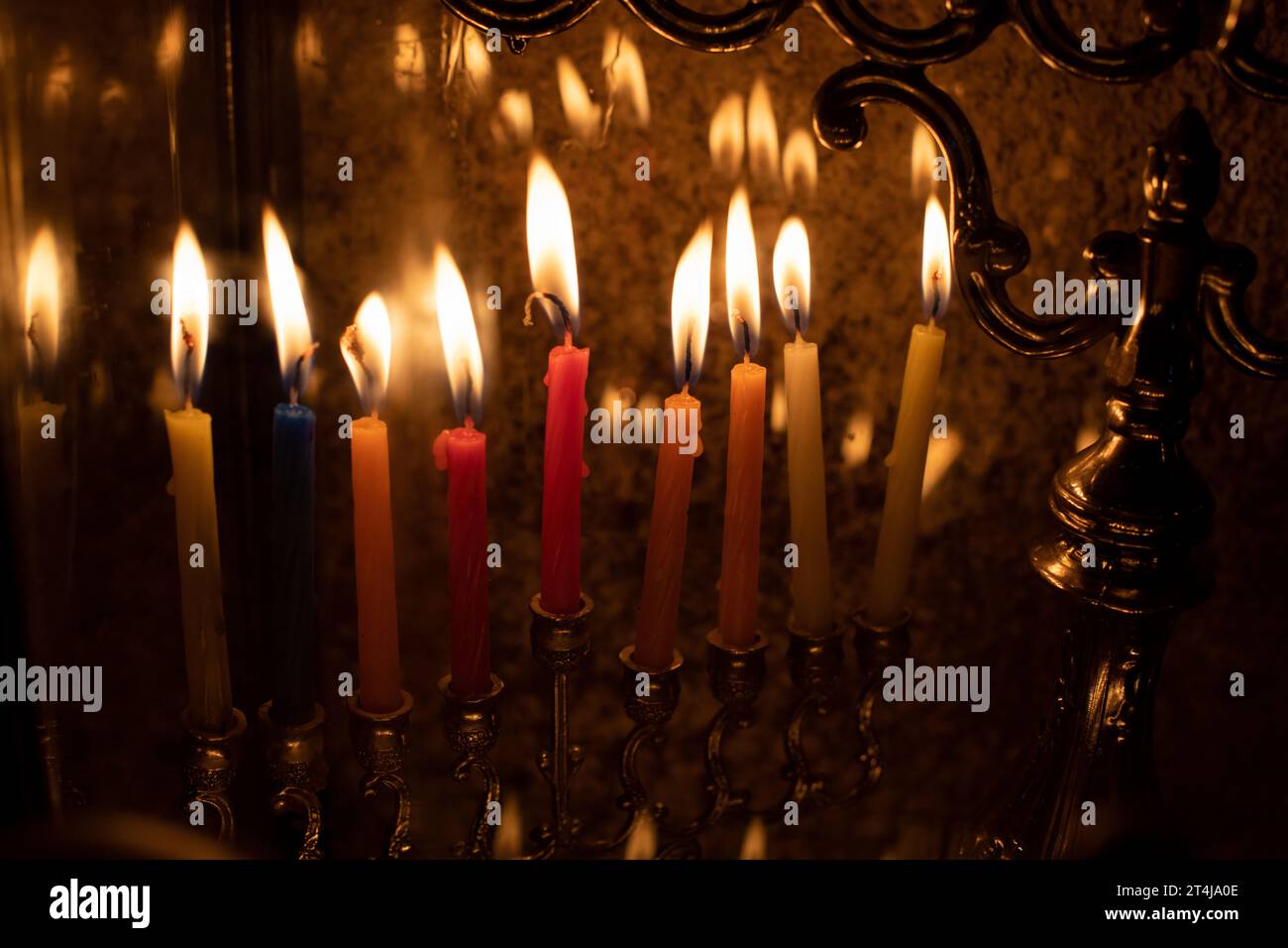 Menorah during hanukkah
