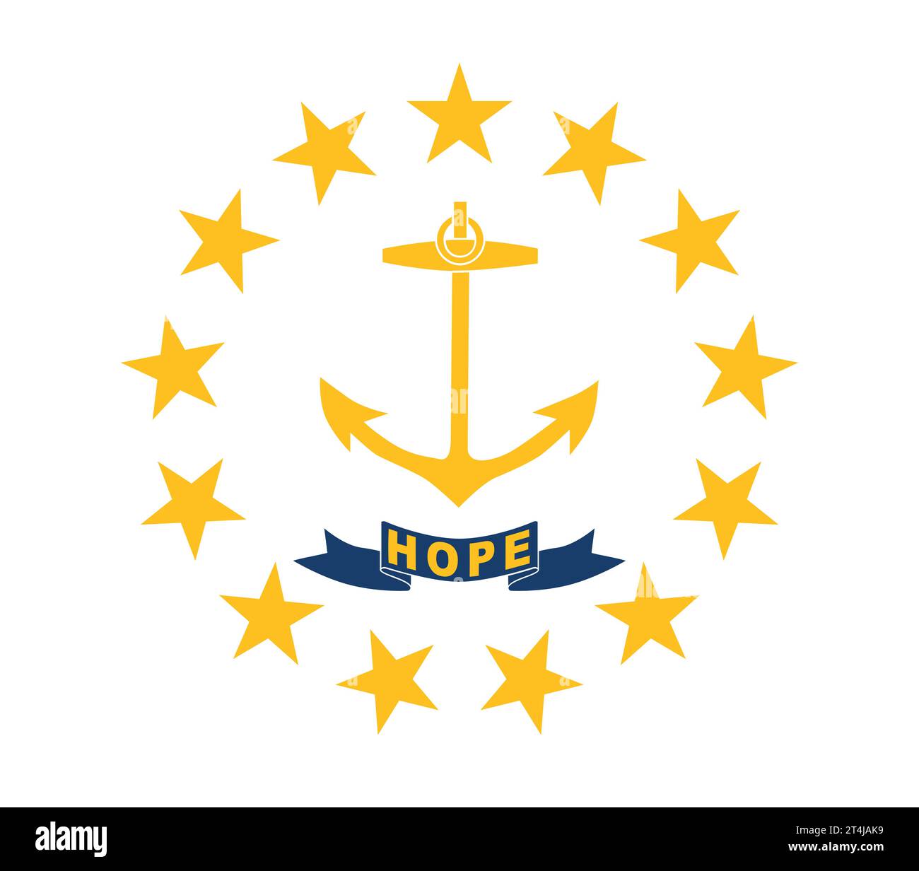 Rhode Island official state flag, USA, vector illustration Stock Vector