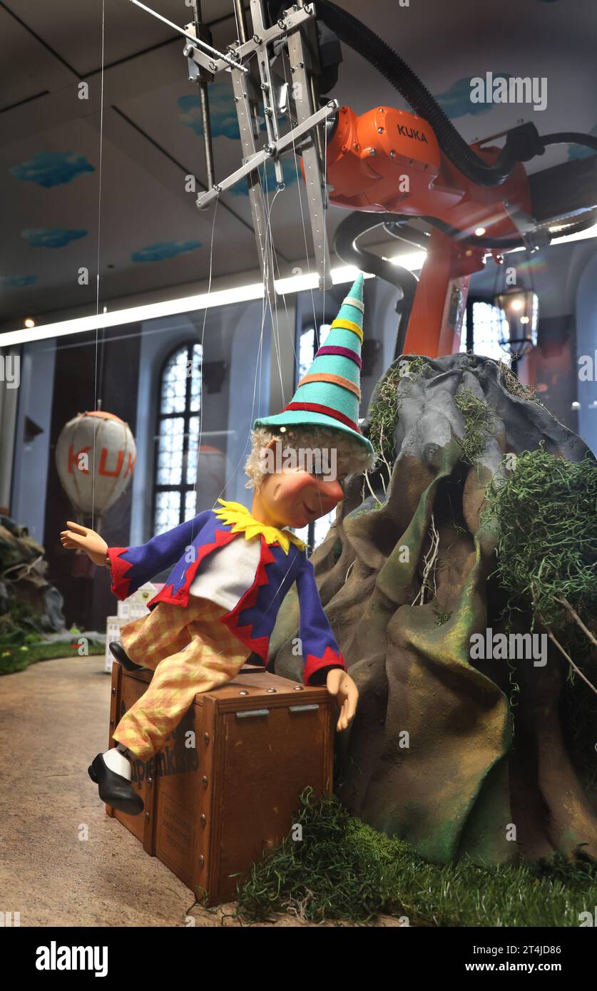 Augsburg, Germany. 31st Oct, 2023. The Punch and Judy puppet from the