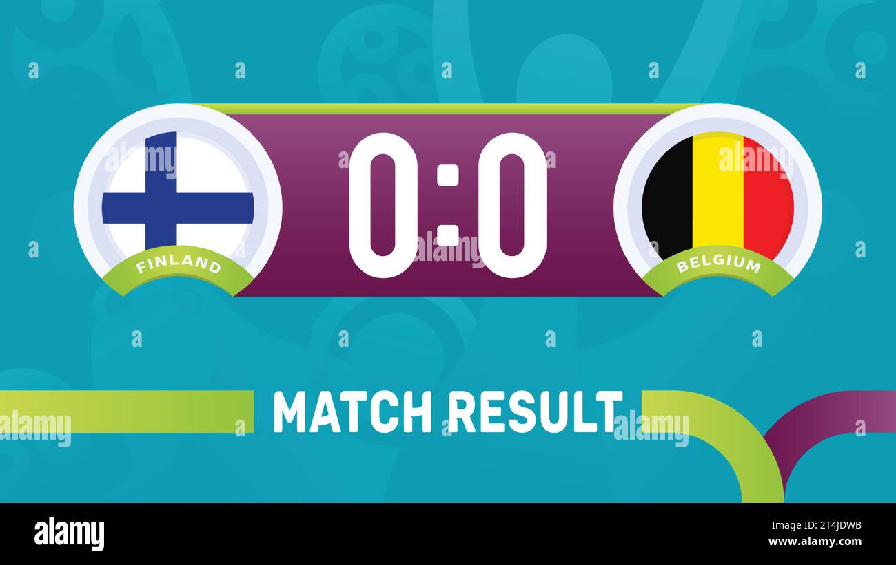 Finland vs belgium match result european football Vector Image Stock
