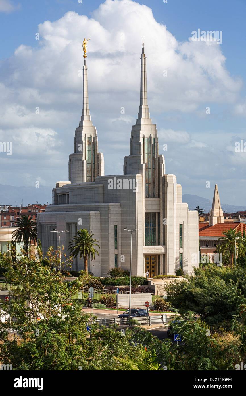 Mormon church or Temple of The Church of Jesus Christ of Latter-day Saints in Rome Stock Photo