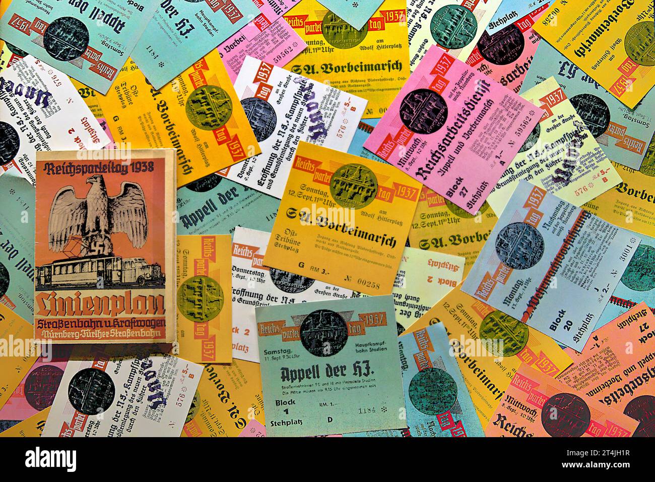 Nazi Rally Tickets from Nuremberg, Germany Stock Photo