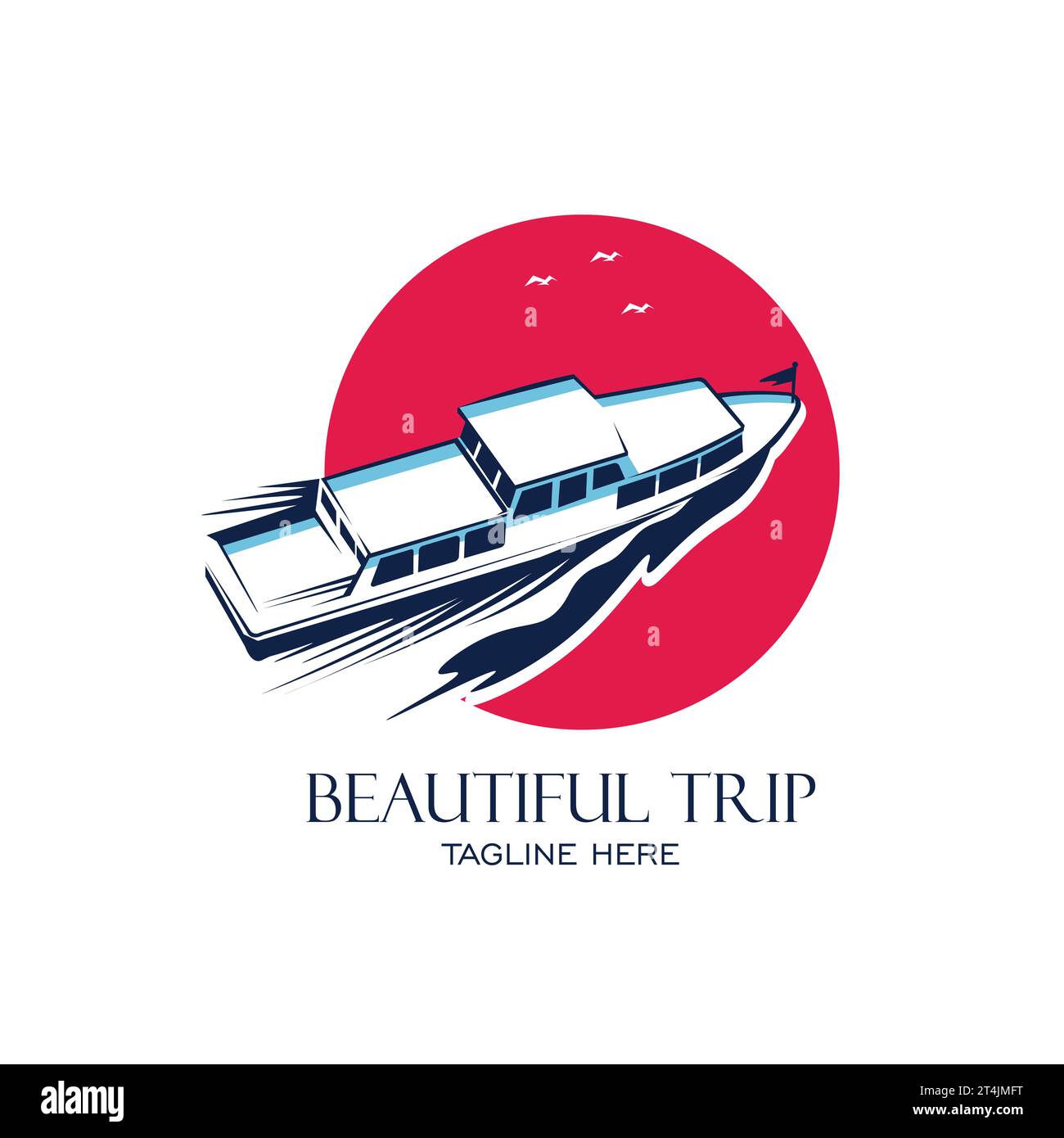Boat vacation logo design Royalty Free Vector Image Stock Vector Image