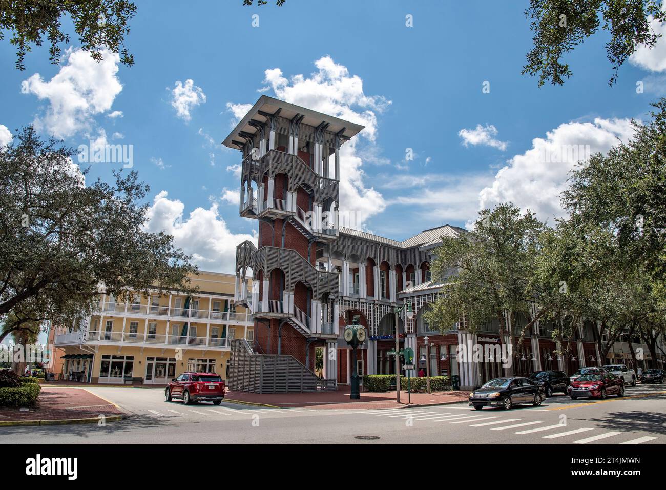 Celebration Florida originally founded by The Walt Disney Company in the mid-‘90s, the master-planned community fashioned after historical American sm Stock Photo
