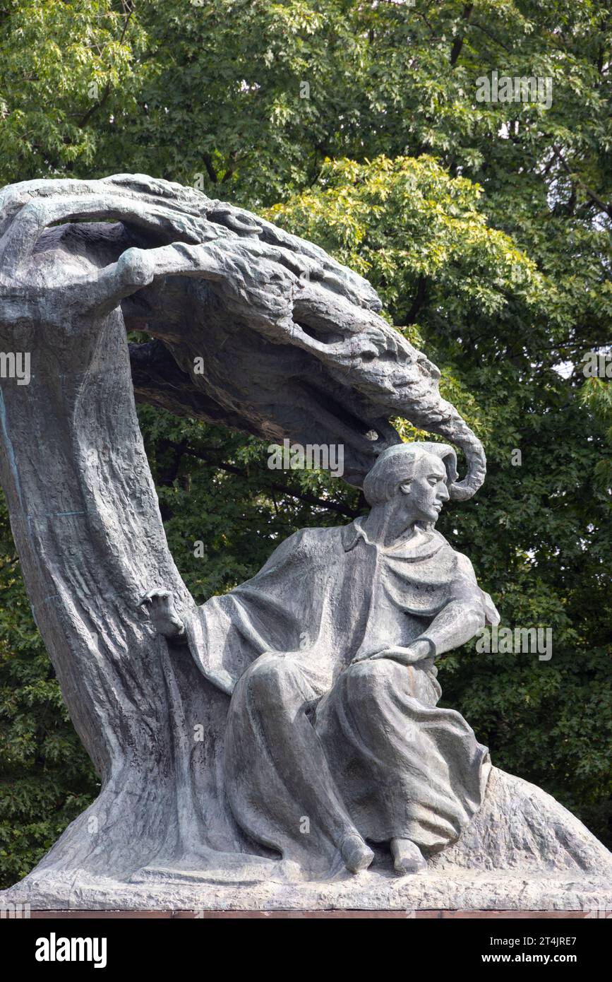 statue of Chopin, Łazienki Park, Warsaw, Poland Stock Photo