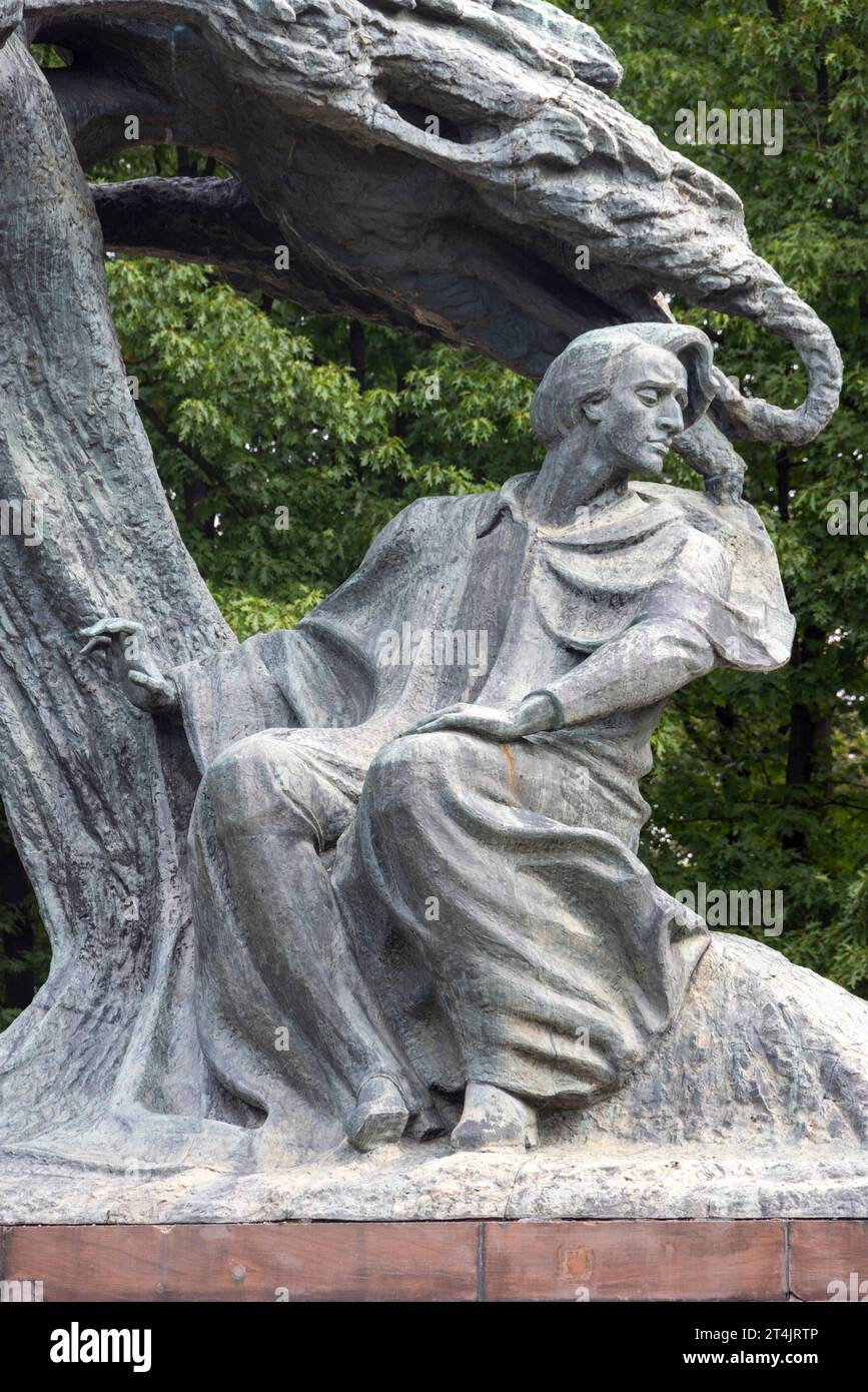 statue of Chopin, Łazienki Park, Warsaw, Poland Stock Photo