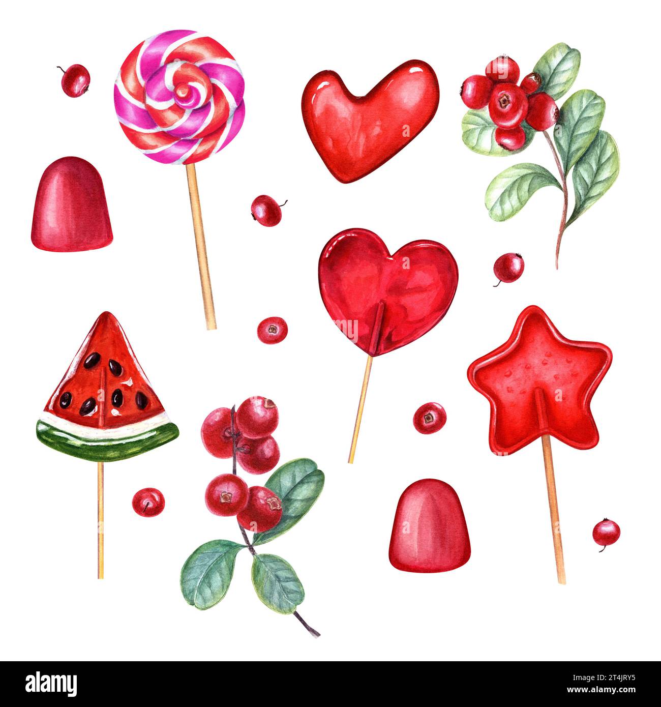 Watermelon Heart Lollipop Candy