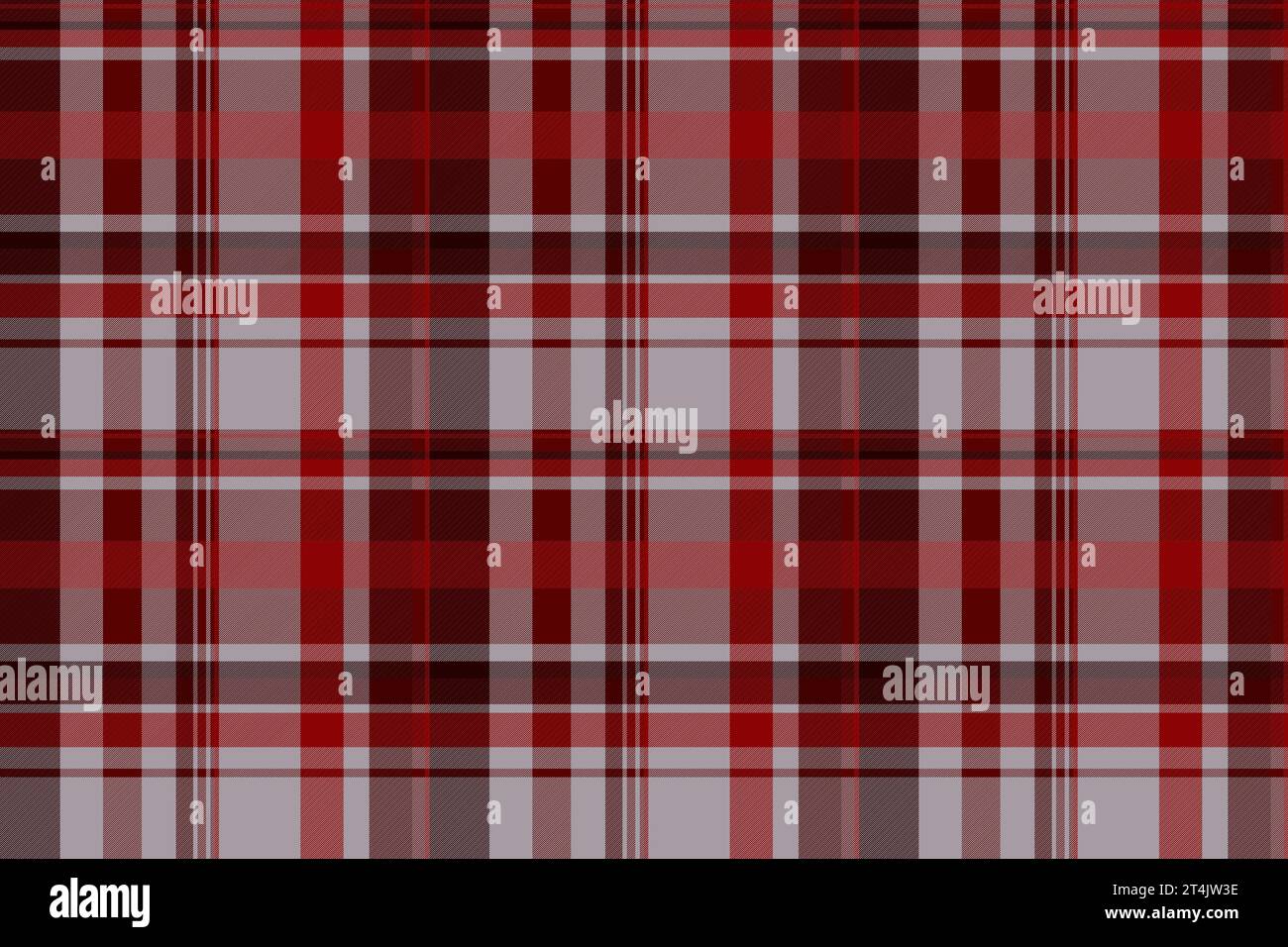 Pattern fabric tartan of background texture plaid with a check vector textile seamless in grey and red colors. Stock Vector