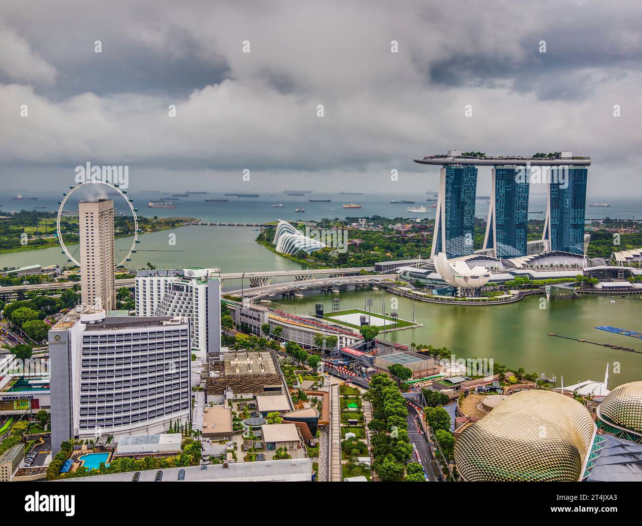 Singapore city daytime aerial hi-res stock photography and images - Alamy