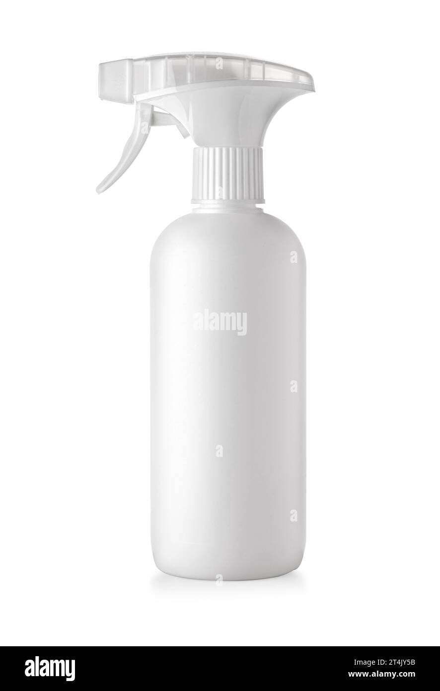 Plastic bottle with spray isolated on a white background. A container