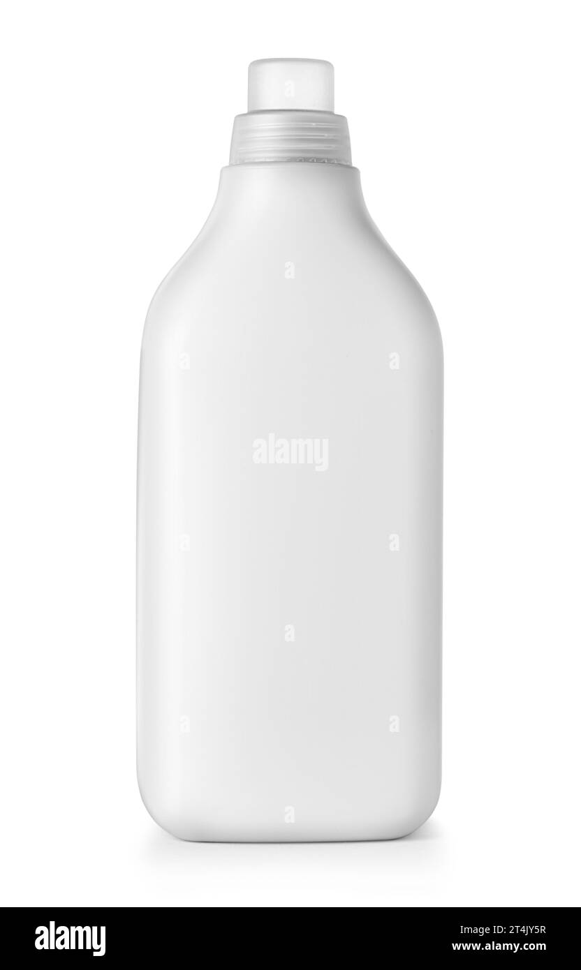 white plastic bottle isolated on white background with clipping path Stock Photo