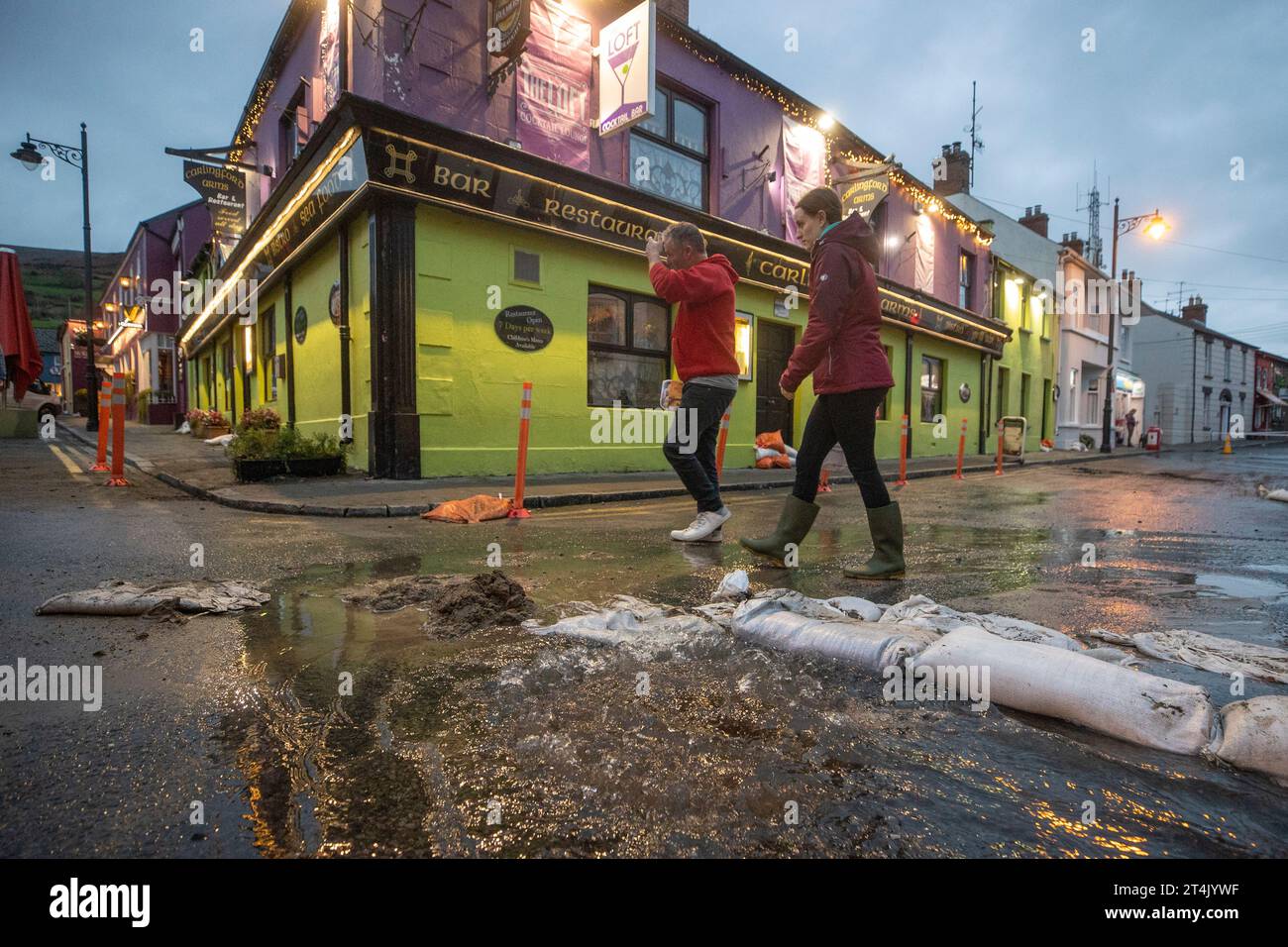 Flooding in Carlingford, Co. Louth. Flooding was reported in parts of