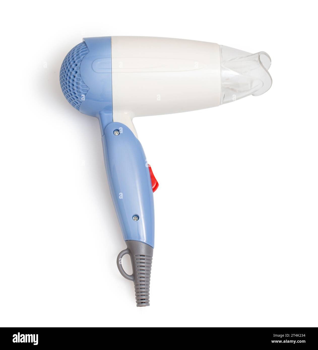 Folding Hair Dryer isolated on white background with clipping path