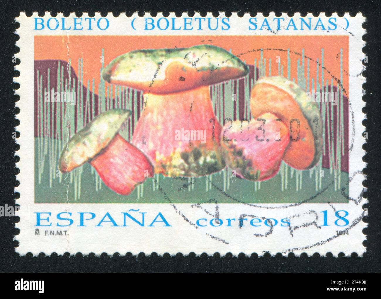 SPAIN - CIRCA 1994: stamp printed by Spain, shows Mushroom, Boletus Satanas, circa 1994 Stock Photo