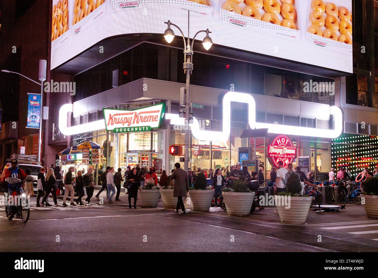 Krispy Kreme Doughnut store, Times Square, New York City, United States of America. Stock Photo