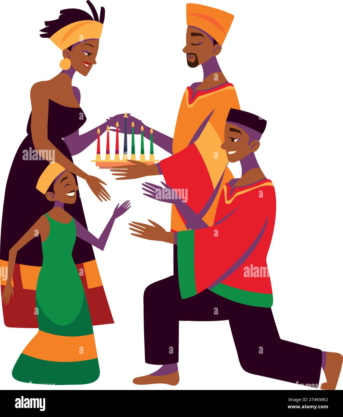 kwanzaa people with kinara celebrating Stock Vector Image & Art Alamy