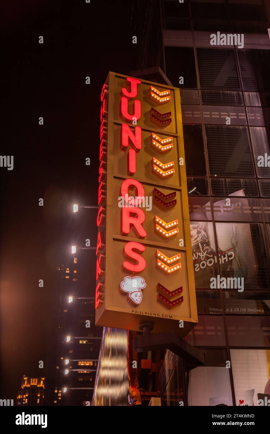 Juniors Bakery, Times Square, New York City, United States of America. Stock Photo