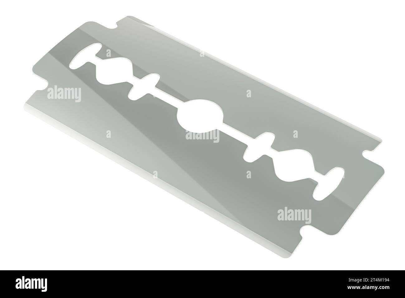 Double edge razor, stainless blade. 3D rendering isolated on white background Stock Photo