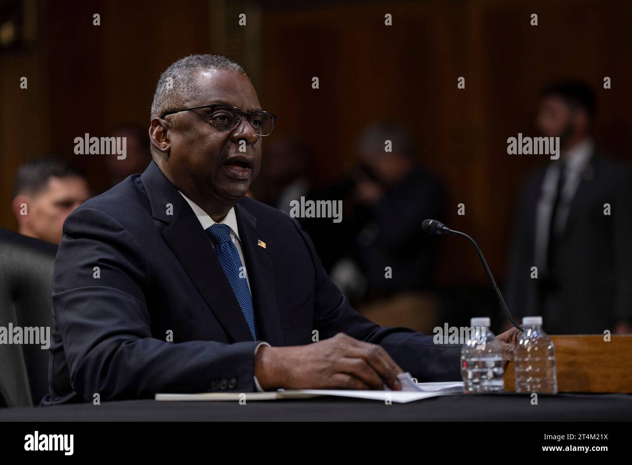 Washington, United States Of America. 31st Oct, 2023. Washington, United States of America. 31 October, 2023. U.S. Secretary of Defense Lloyd Austin III testifies at the Senate Appropriations Committee hearing on the National Security Supplemental Request at the Dirksen Senate Office Building, October 31, 2023 in Washington, DC Austin testified on the request for emergency funding for Israel and Ukraine. Credit: PO1 Alexander Kubitza/DOD/Alamy Live News Stock Photo