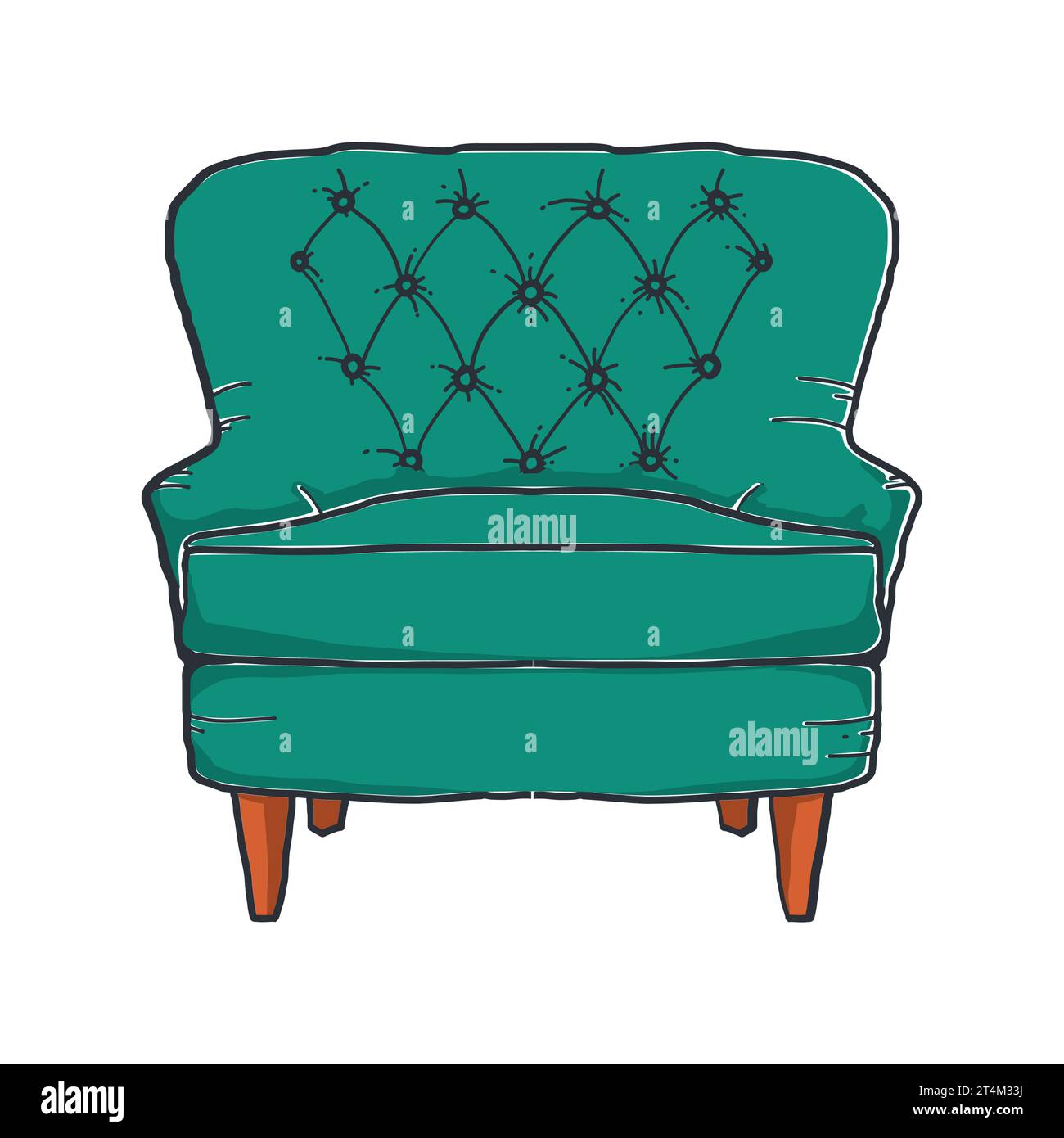 Hand drawn upholster sofa Royalty Free Vector Image Stock Vector Image