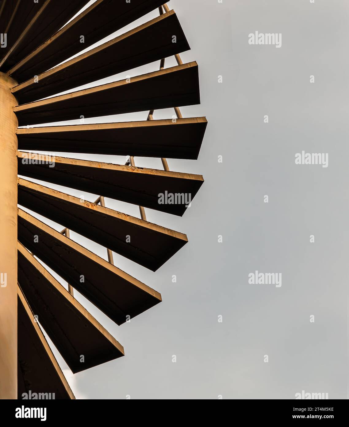 Brown metal spiral staircase pattern with iron railing for Decoration ...