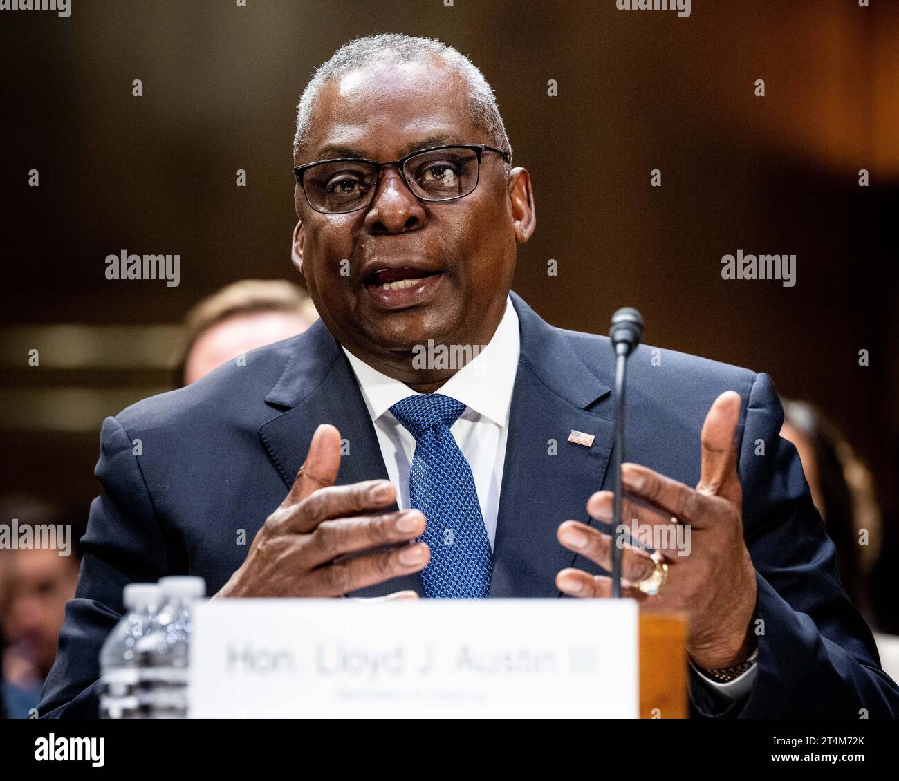 Washington, United States. 31st Oct, 2023. U.S. Secretary of Defense Lloyd Austin speaking at a hearing of the Senate Appropriations Committee at the U.S. Capitol. (Photo by Michael Brochstein/Sipa USA) Credit: Sipa USA/Alamy Live News Stock Photo