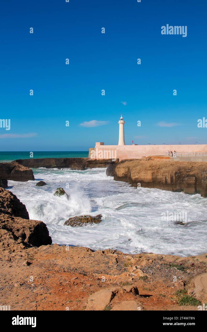 Rabat Lighthouse with blue sky Stock Photo