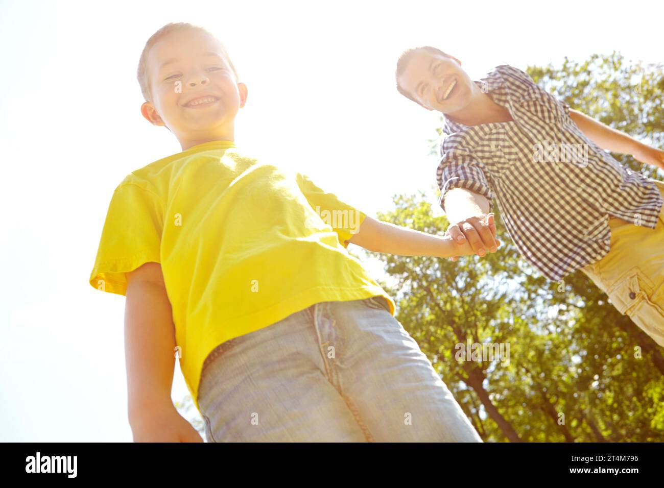 Special father-son moments. Young father and his son spending time ...
