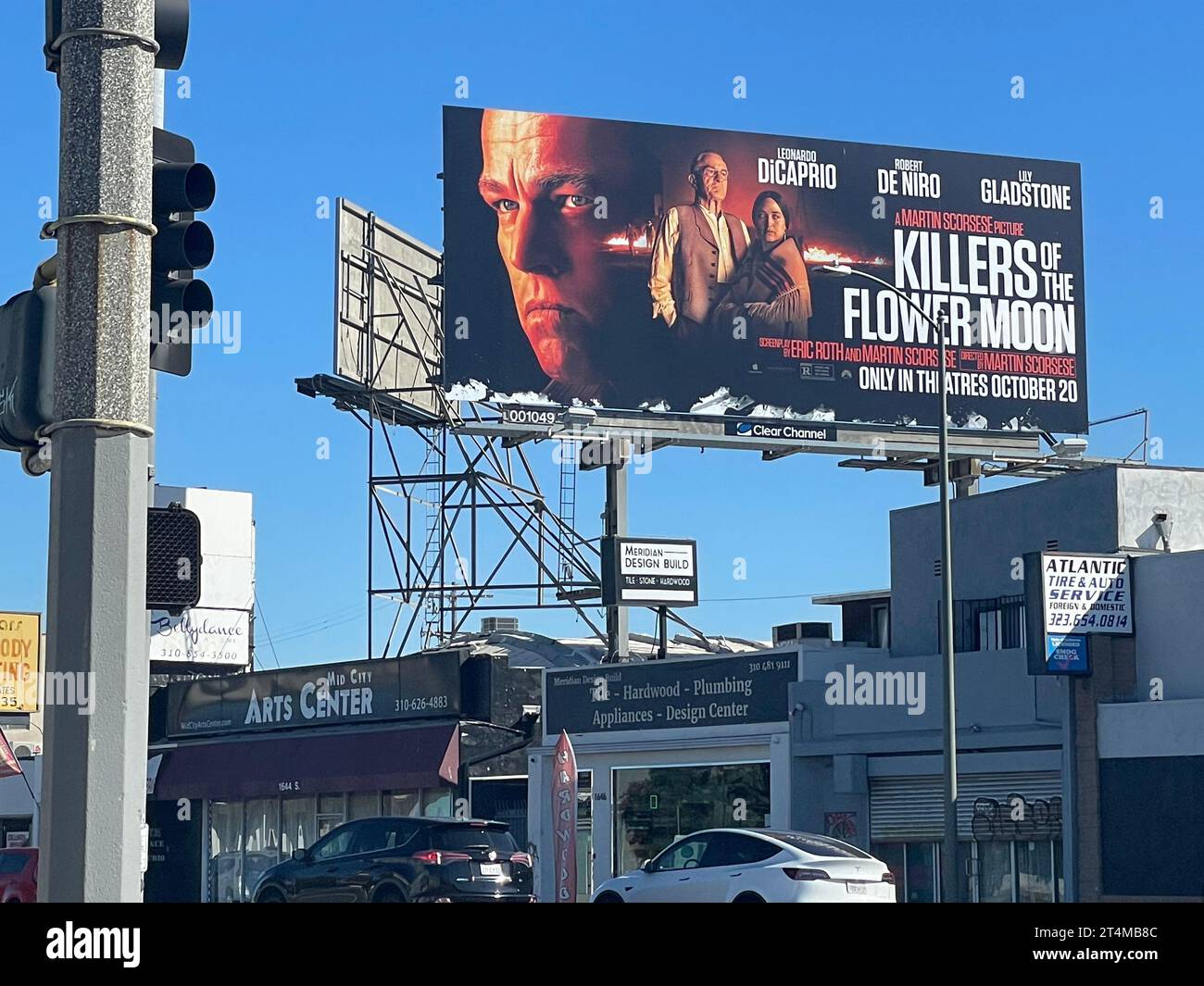 Billboard promoting the movie Killers of the Flower Moon in Los Angeles, CA Stock Photo