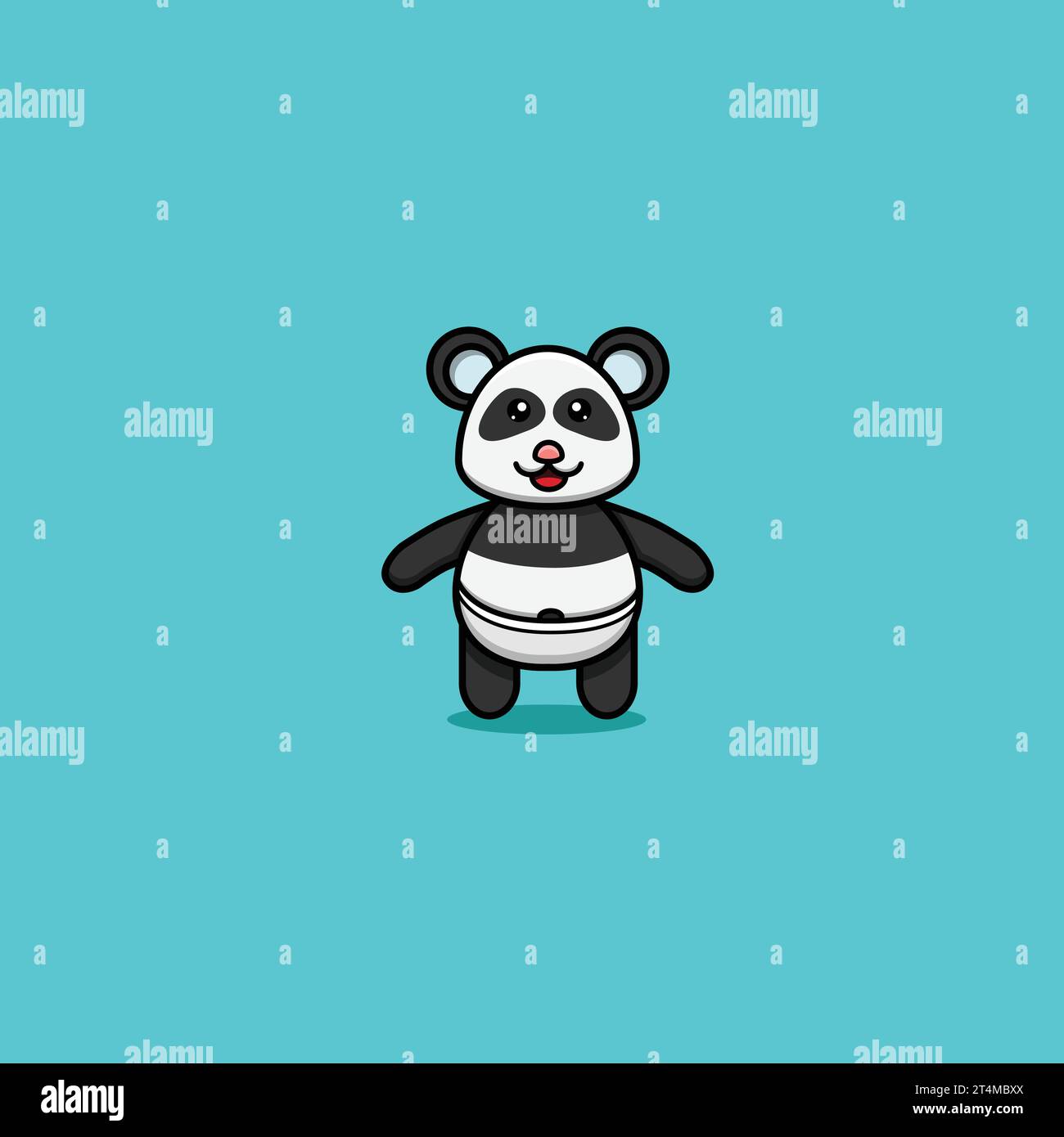 Cute baby panda character logo icon Royalty Free Vector Stock Vector