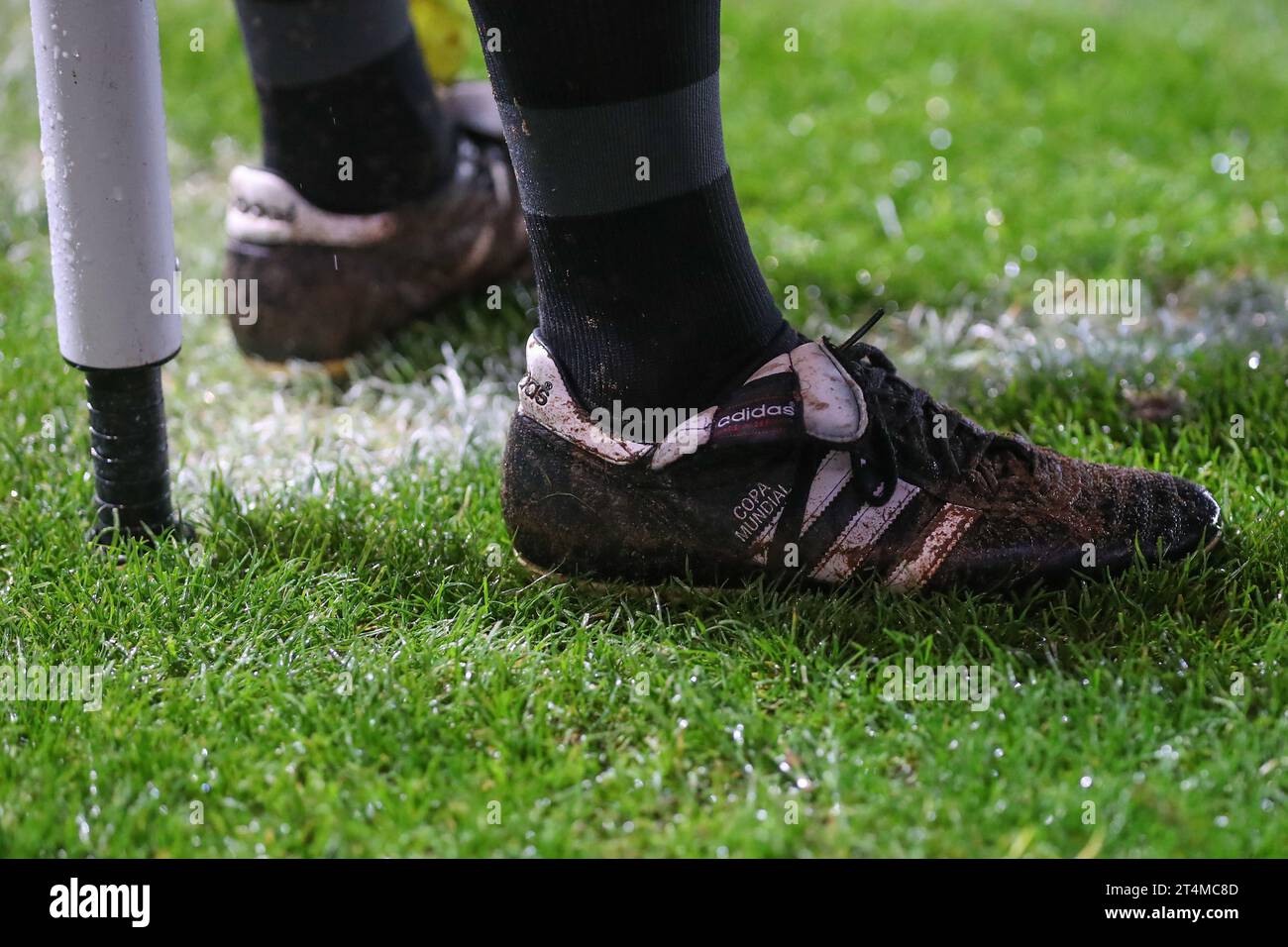 Adidas Copa Mundial boots during the Carabao Cup match Exeter City vs Middlesbrough at St James' Park, Exeter, United Kingdom. 31st Oct, 2023. (Photo by Gareth Evans/News Images) in Exeter, United Kingdom on 10/31/2023. (Photo by Gareth Evans/News Images/Sipa USA) Credit: Sipa USA/Alamy Live News Stock Photo