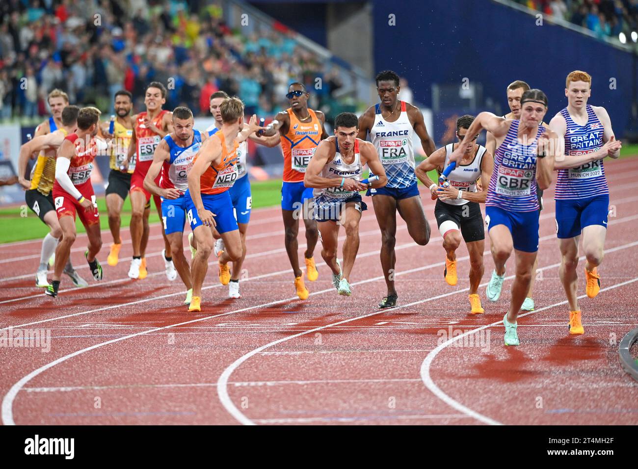 Men's 4x400 metres relay final. European Championships Munich 2022