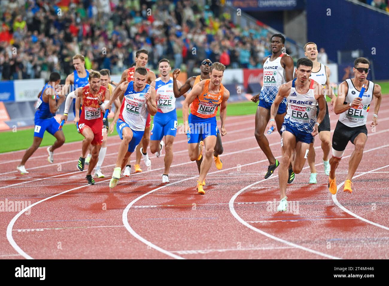 Men's 4x400 metres relay final. European Championships Munich 2022