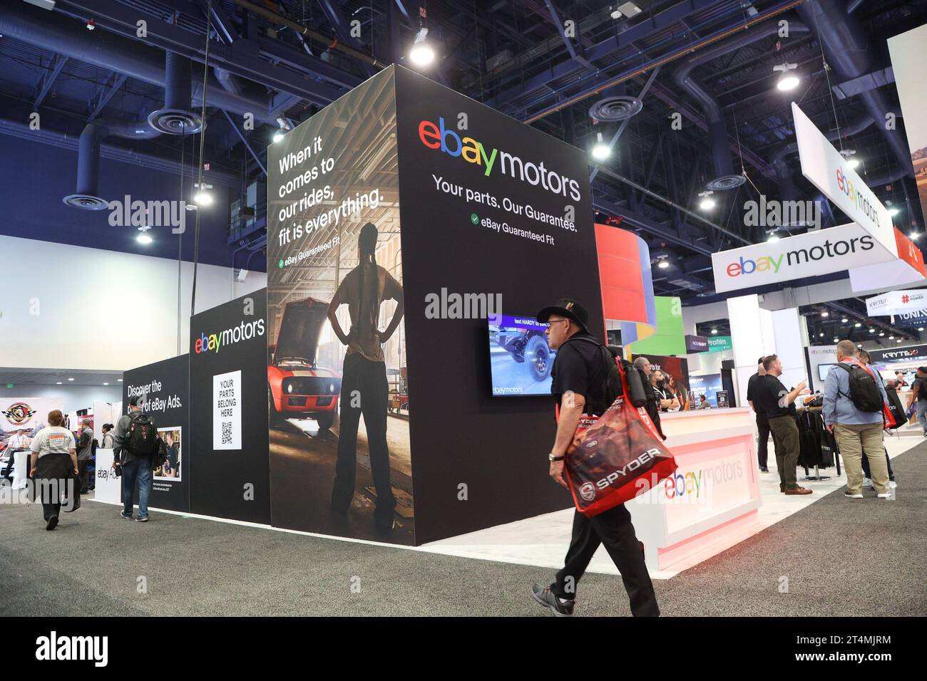 Las Vegas, United States. 31st Oct, 2023. An attendee walks past the