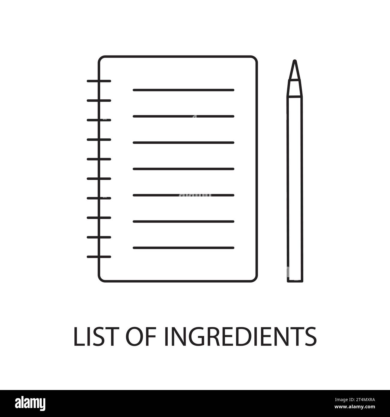 Ingredient, food, list Black and White Stock Photos & Images Alamy