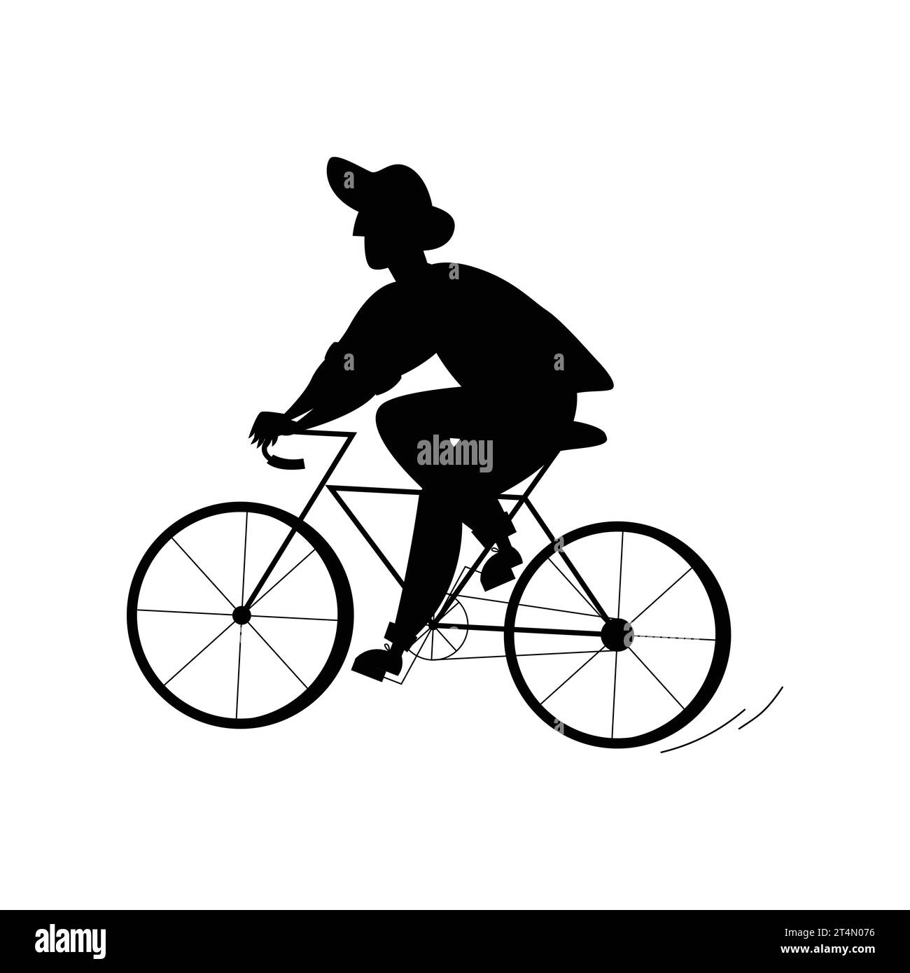 Person Riding Bicycle Vector Man riding bike silhouette icon Black and White Stock Photos & Images ...