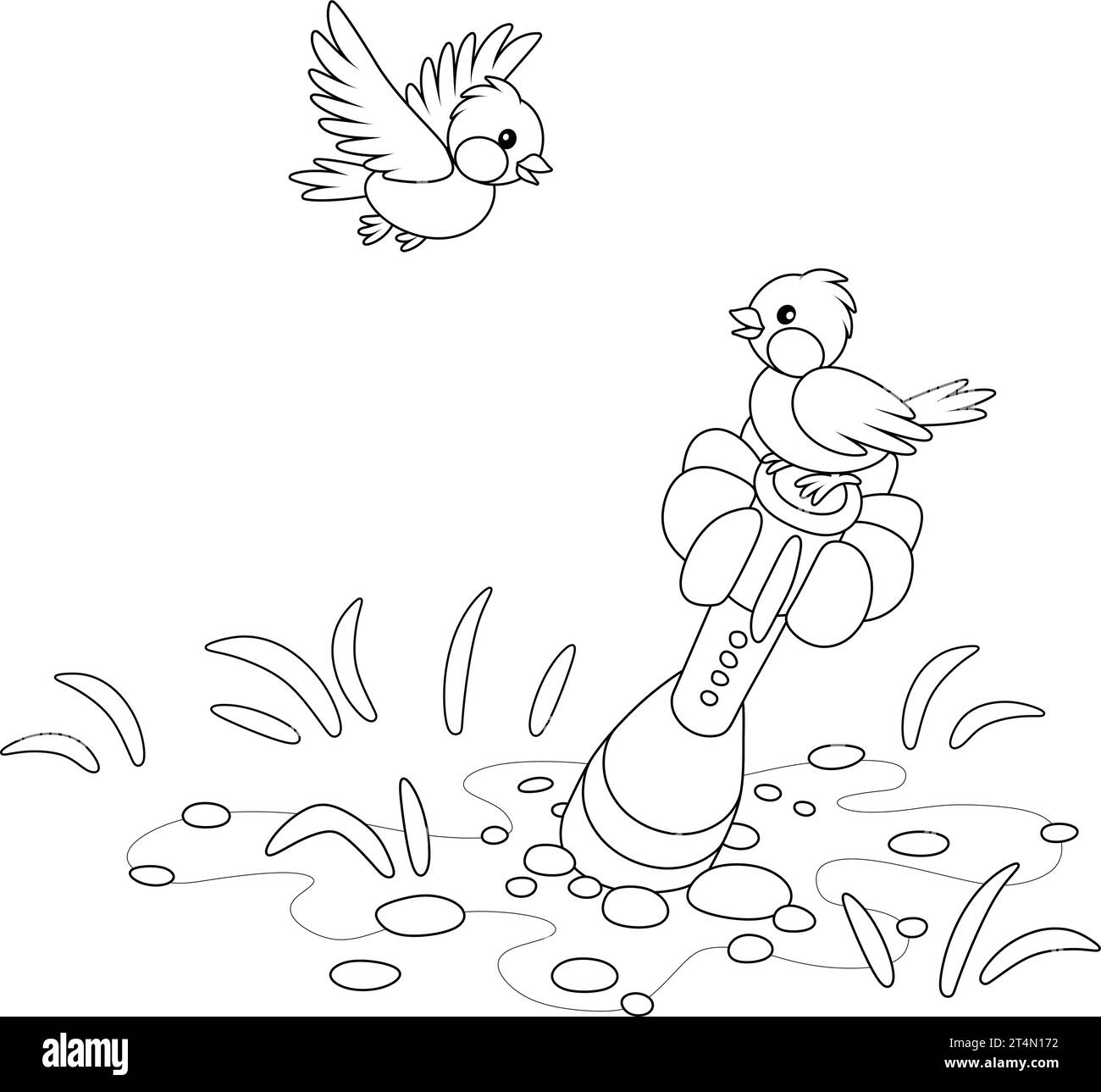 Antiwar symbol with a mine and small birds Vector Image Stock Vector