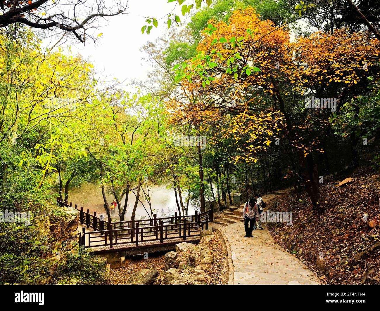 Tourists enjoy autumn scenery at Xishan National Forest Park in Beijing ...