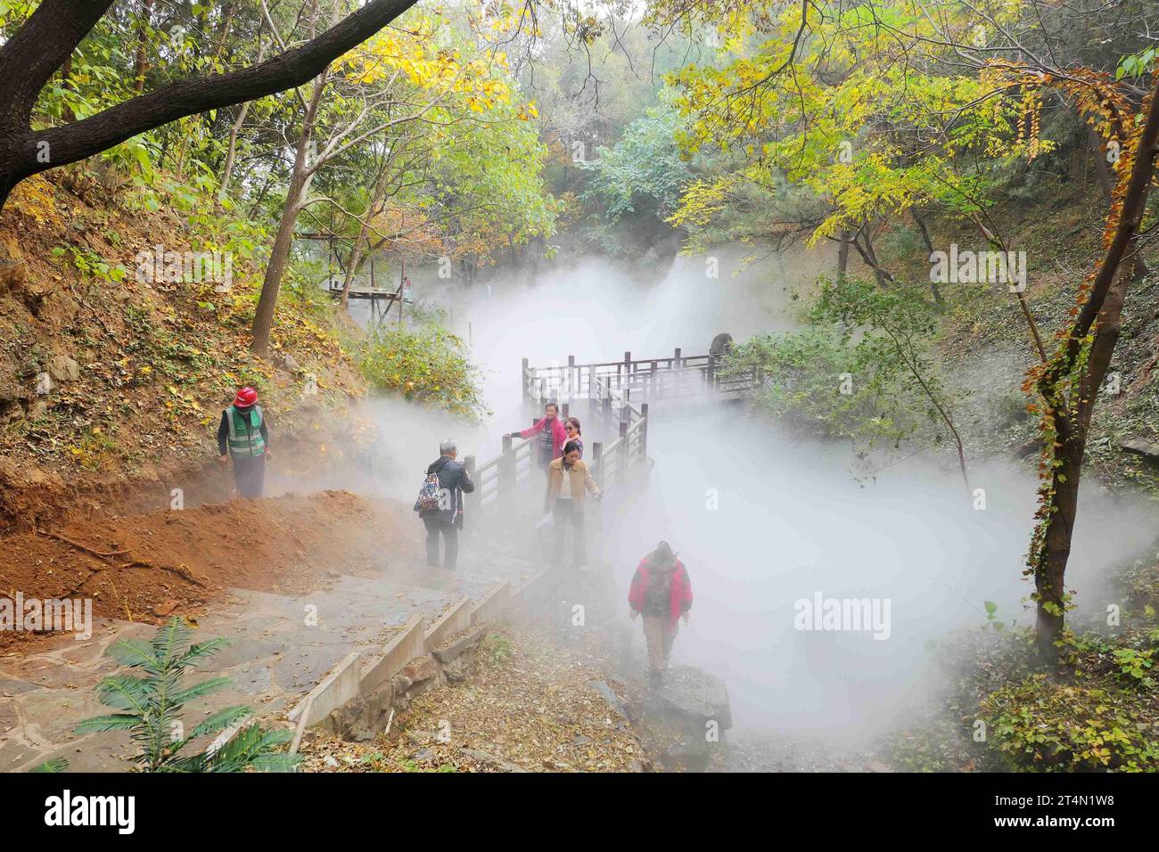 Tourists enjoy autumn scenery at Xishan National Forest Park in Beijing ...